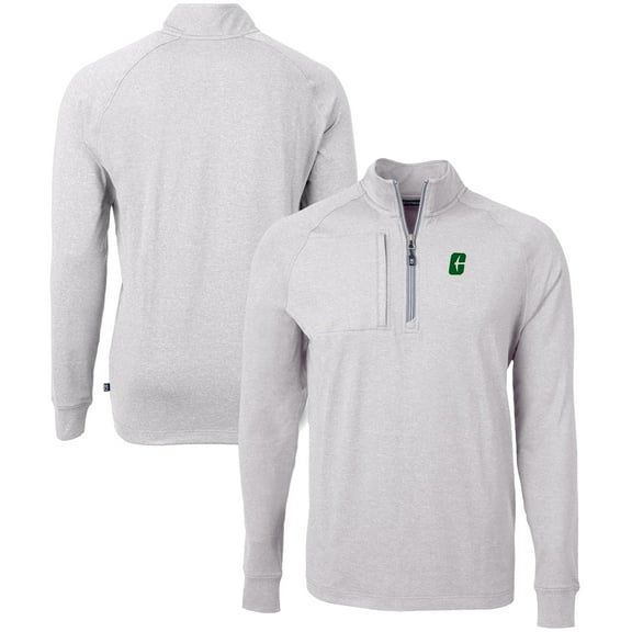 Men's Cutter & Buck  Heather Gray Charlotte 49ers Big & Tall Adapt Eco Knit Quarter-Zip Pullover Top