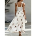 thumbnail image 2 of Patchwork V-Neck Sleeveless Waist Cinched Elegant Midi Dress, Suitable For Work & Vacation, 2 of 4
