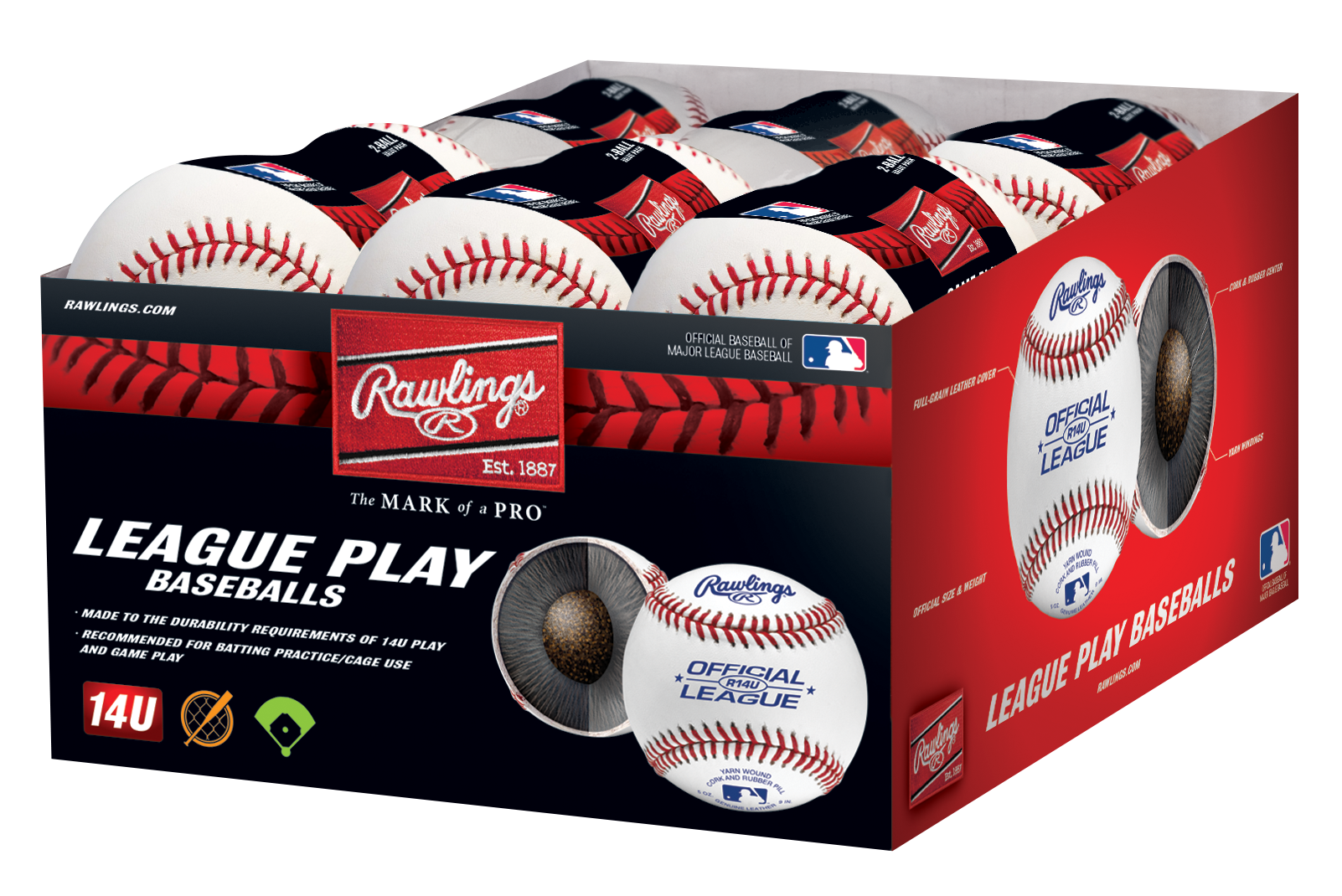Rawlings Youth (14U) Game Play Baseballs, Box of 24