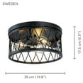 thumbnail image 2 of Xtricity - 3-Light Ceiling Light, 13.8'' Diameter, From the Sweden Collection, Black, 2 of 3
