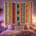 thumbnail image 2 of Geometric Diamonds and Stripes Against a White Background, Energetic Boho for Kids and Teens, Tribal Wall Art Decor, Housewarming Gift Tapestry Wall Hanging for Bedroom and Dorm, 2 of 7