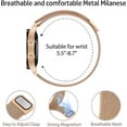 thumbnail image 4 of 2 Packs Soft Metal Milanese Samsung Watch 4/5 Band, Mesh Loop 20mm Super Breathable & Comfortable band, Compatible with Samsung Galaxy Watch 5/Watch 5 Pro/Galaxy Watch 4/Active 2/ Watch 3 41mm, 4 of 11