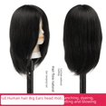 thumbnail image 5 of Cabeza de modelo de peluquería con cabello real completo, aprendiz de práctica de corte de cabello, modelo de cabeza de muñeca, modelo de cabeza de maniquí de tinte caliente especial para barbero, 5 of 5