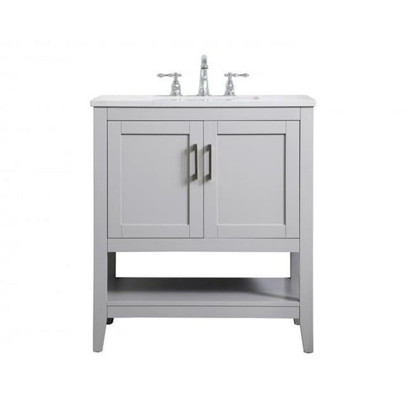 Elegant Decor  30 in. Single Bathroom Vanity in Grey - 24 x 34 x 19 in.