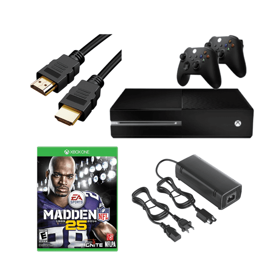 Microsoft Xbox One 1TB Console Bundle - Refurbished - Includes Madden NFL 25, 2 RetroFam Controllers, HDMI & Power Supply