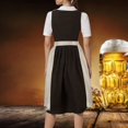 thumbnail image 4 of Xijirk Women's Dirndl Dress Traditional Bavarian Short Sleeve Stripe Floral Embroidery Midi Apron Costume for Oktoberfest Cosplay Theme Party,M, 4 of 8