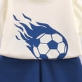 thumbnail image 4 of KPOPLK Toddler Boys Clothes Summer 2PCS Outfits Letter Print Short Sleeve Shirt Top Shorts Set 1t 2t 3t 4t 5t 6t Size 2-3 Years,Dark Blue, 4 of 4