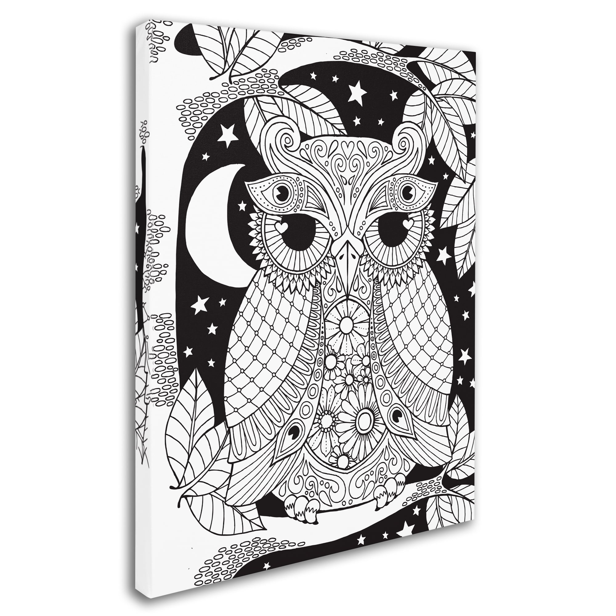 Trademark Fine Art "Owl on a Branch" Canvas Art by Hello Angel