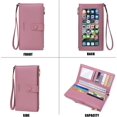 thumbnail image 2 of Womens Rfid Blocking Wallet, Touch Screen Pu Leather Bifold Multi Card Holder Zipper Pocket Purse, 2 of 4
