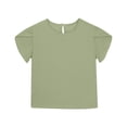 thumbnail image 5 of Karoyedx Toddler Girls T Shirts Girls Ruffle Short Sleeve Tops Kids Crewneck T Shirts Summer Basic Tees Blouses Green Size,11-12 Years, 5 of 5