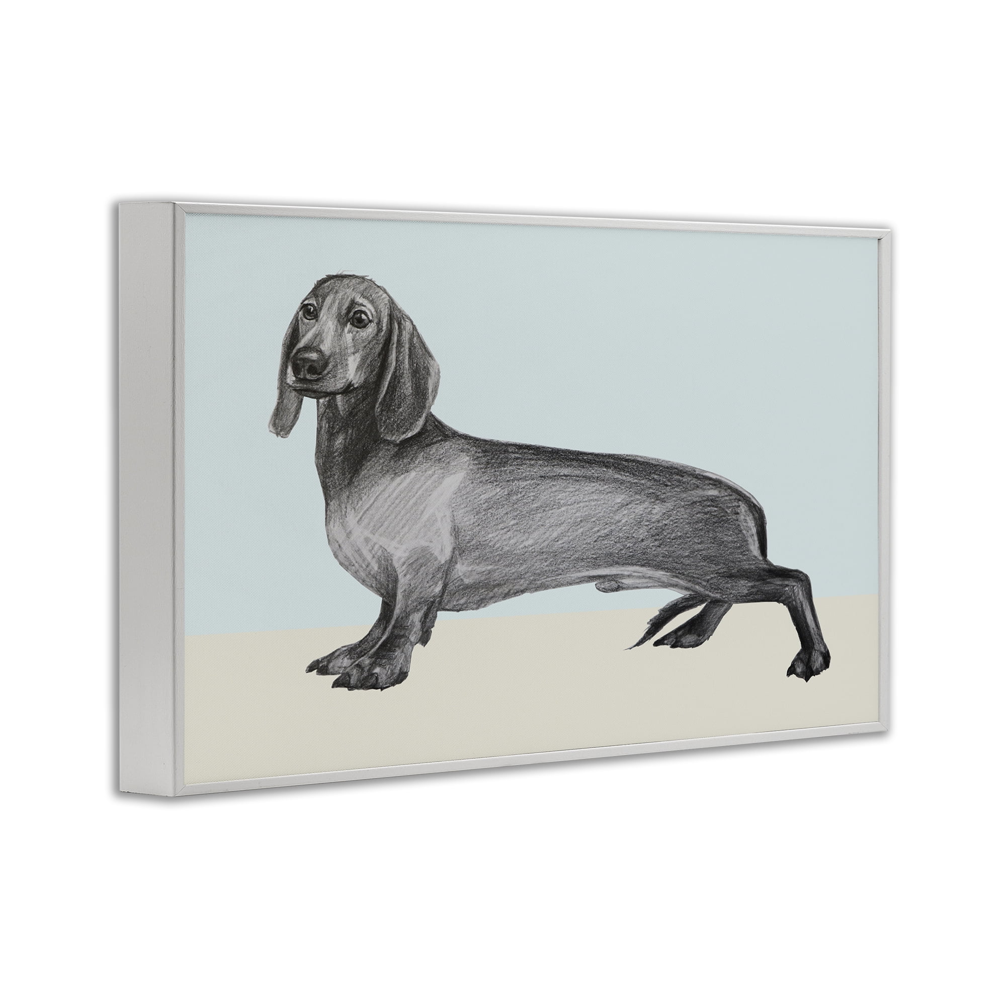 Stupell Industries Sketched Dachshund on Blue White Framed Giclee Art, design by Violeta Vollmer