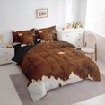 thumbnail image 2 of Manfei Farm Cow Spot Queen Bedding 7pcs,Rustic Farm Animal Bedding Comforter Set Queen,Brown Off White, 2 of 6