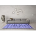thumbnail image 3 of Ahgly Company Machine Washable Indoor Round Abstract Blue Modern Area Rugs, 3' Round, 3 of 4