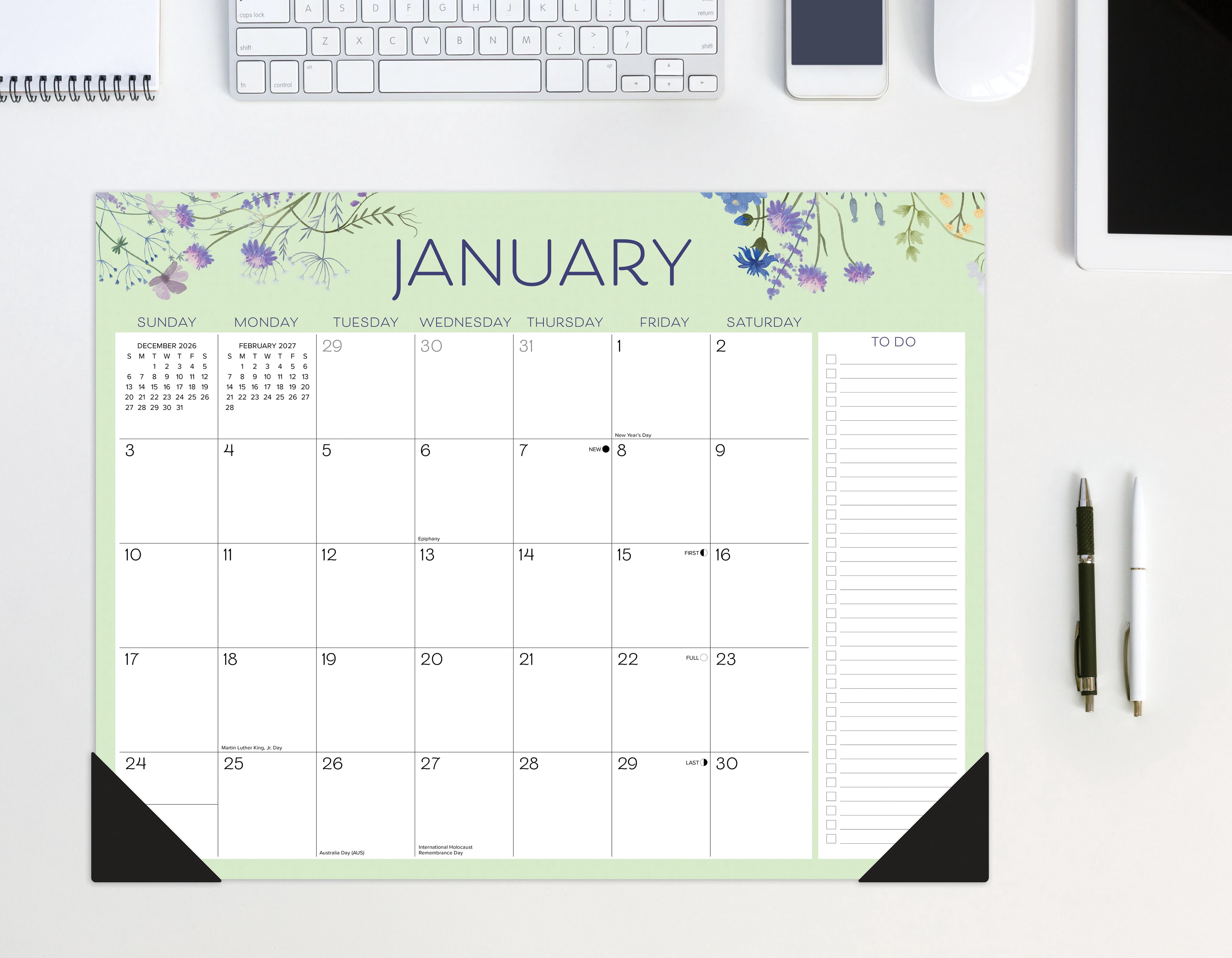 Willow Creek Press Wildflowers 2027 22" x 17" Large Monthly Deskpad (66652)
