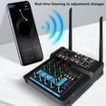thumbnail image 4 of Microphone Mixer, Professional 4 Channel Audio Mixer with Dual Wire less Microphone Sound Mixer Board Console Blue tooth 48V Phantom Power USB Interface for DJ Karaoke Studio, 4 of 7