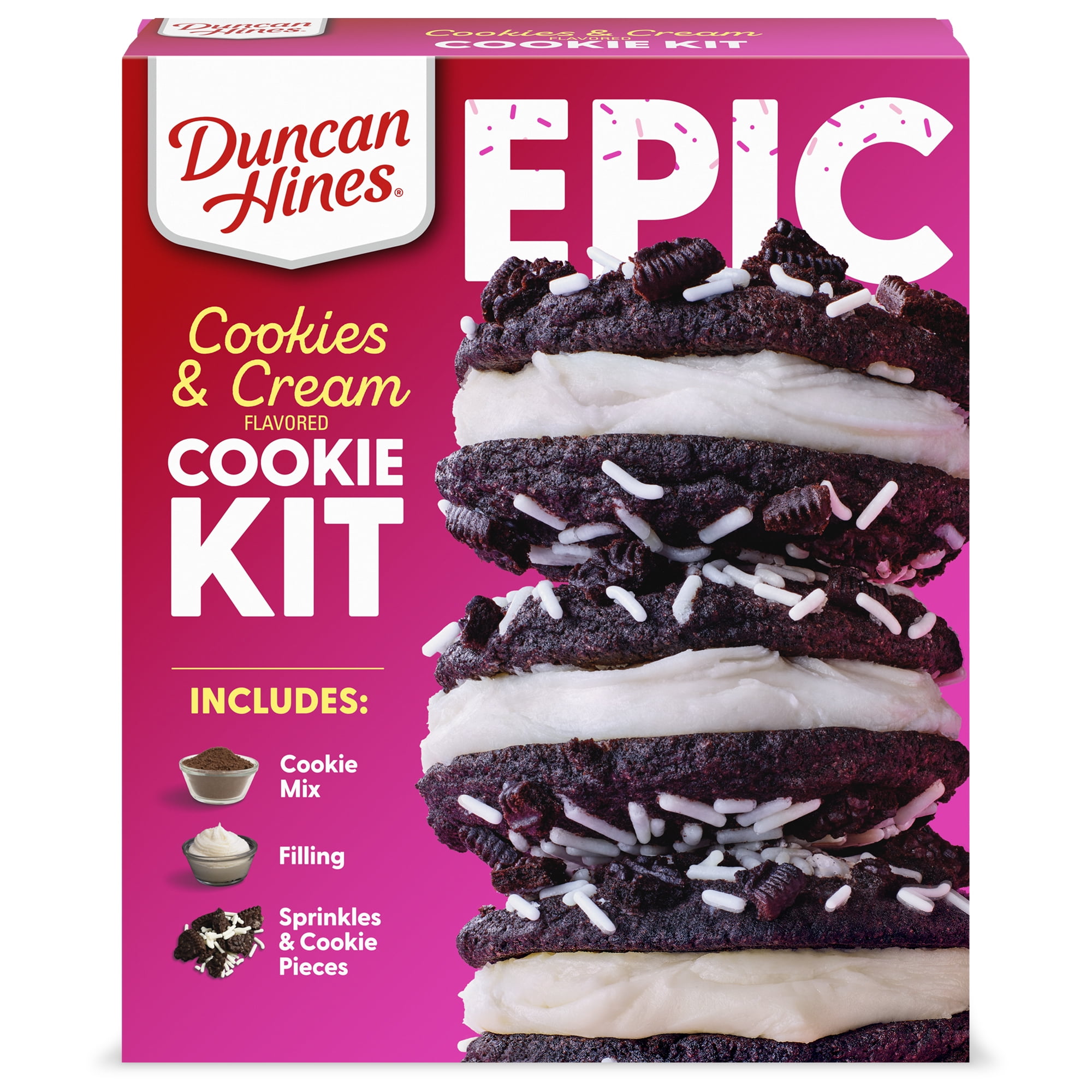 Duncan Hines Epic Kit, Cookies and Cream Cookie Mix Kit, 22.05 oz