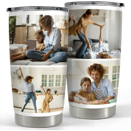 

Personalized Custom Photo Best Friends Tumbler 20 30 oz Stainless Steel Insulated Travel Mug - Christmas Birthday Gift Ideas for Best Friend Sister Soul Sister (Style 2)