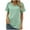 Green, variant on ECZHAW Womens Tops , Women's Casual Tops V Neck Lace Short Sleeve T Shirt Knit Shirts Summer Tunic Tees Comfy Lightweight Blouses ,