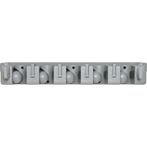 Genuine Joe Wall Rack Holds 5 Brooms/Tools 6-Hooks f/Hanging Gray 12504