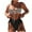 Brown, variant on EGNMCR Womens Swimsuits Women's Fashion Casual Solid Color And Printing Waist Slim Binding Hollow Out Bikinis Sets