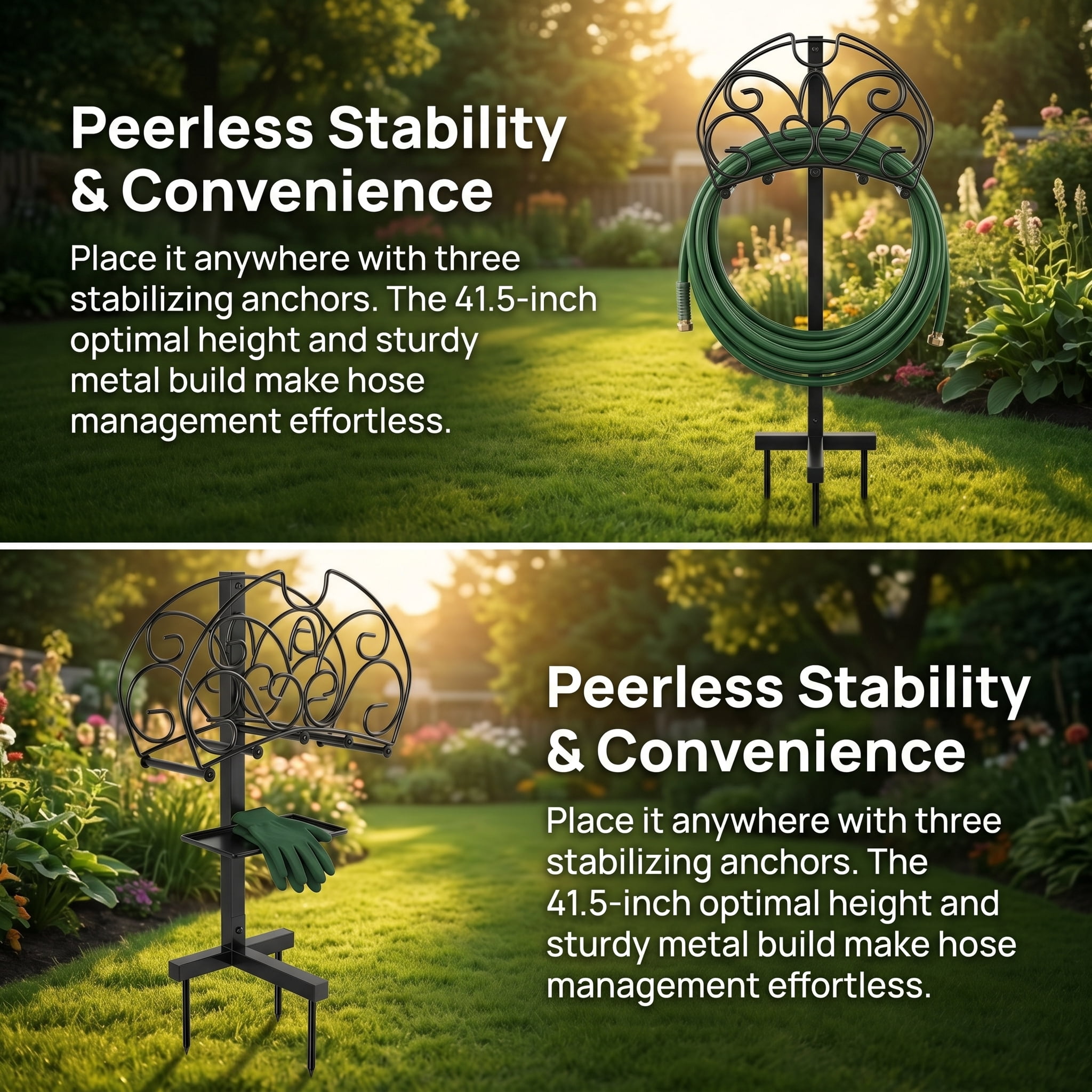 Resenkos Detachable Freestanding Hose Holder for Outdoor Yard Garden Lawn