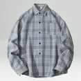 thumbnail image 4 of HCNTES Mens Flannel Shirts Long Sleeve Flannel Shirt Casual Button Down Plaid Shirt for Men(Z01-Grey,3XL), 4 of 9