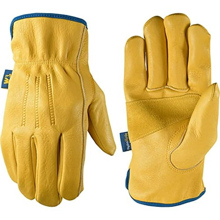 

Wells Lamont Menâ€™s Slip-On HydraHyde Full Leather Work Gloves Water-Resistant XX-Large (1168XX) Saddletan