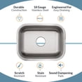 thumbnail image 3 of Strictly Sinks 15 Inch Undermount Stainless Steel Kitchen Sink - 18 Gauge Single Bowl Bar Sink Only, 3 of 7