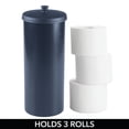 thumbnail image 2 of mDesign Plastic Toilet Paper 3-Roll Storage Organizer with Cover - Navy Blue, 2 of 5