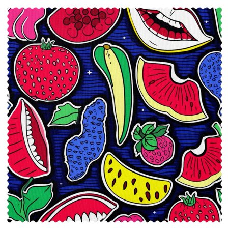 

Placemats Set of 4 Washable Place Mats for Dining Table Banana Kiss Flower Doodles