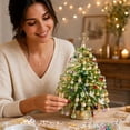 thumbnail image 3 of PLPPYFS DIY Beaded Christmas Tree Kit, Handmade Mini Desk Xmas Bead Art, Create Your Own Sparkling Holiday Decoration, 3D Crystal Bead Christmas Tree Making Kit, Holiday Tabletop Decorations, 3 of 7