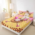 thumbnail image 3 of Castle Fairy Baseball Ice Cream King Sheets 4pcs, Sport Glove Bat Bedding, Brown Pink,1 Fitted Sheet, 1 Flat Sheet and 2 Pillowcases, 3 of 6