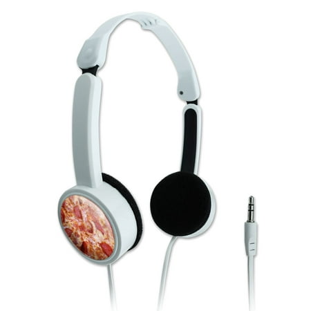 Cheese and Pepperoni Pizza Pie Novelty Travel Portable On-Ear Foldable Headphones