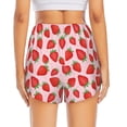 thumbnail image 4 of Uemuo Strawberries Pattern Women's Athletic Shorts High Waisted Running Shorts with Liner Pockets Gym Elastic Workout Shorts-XX-Large, 4 of 9