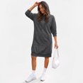 thumbnail image 5 of SUNBS Women Hoodies Dress Hooded Sweatshirts Dress Casual Long Sleeve Tunic Tops Oversized Cloths with Pocket, 5 of 8