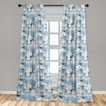 thumbnail image 2 of Flower Sketch Window Curtains, Romantic Themed Floral Pattern Boho Vibes Water Like Back With Hues, Lightweight Decor 2-Panel Set with Rod Pocket, Pair of - 28"x95", Pale Sky Blue White, by Ambesonne, 2 of 3
