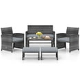thumbnail image 2 of Costway Ensemble de Meubles de Patio 6 Pcs, Ensemble de Canapé Sectionnel de Conversation Extérieur en Rotin PE, Gris, 2 of 10