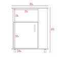 thumbnail image 2 of DUOSONG Lower Microwave Pantry 29" H, Single Door Cabinet, One Open Shelf, Three Side Shelves, White White Particle Board Furniture Dining Furniture Kitchen Islands & Carts, 2 of 4