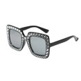 thumbnail image 2 of Rhinestone Square Sunglasses Crystal Bling Oversized Sun Glasses Uv Protection Fashion Shades For Beach Cycling Outdoor Activities(Grey-14.6Cm), 2 of 9