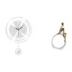 thumbnail image 5 of Reloj de pared decorativo redondo y silencioso de resina, figura decorativa, sin , acrílico, silencioso, adecuado para dormitorio, baño, oficina, 5 of 8