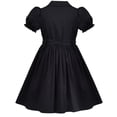 thumbnail image 4 of Sunny Fashion Girls Dress Black Bow Tie Belt School Uniform Front Button Short Sleeves 4 Years, 4 of 8