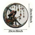 thumbnail image 2 of 8x8 inch Charming Moonlight Witch Acrylic Stained Glass Window Hanging Sun Catcher Decor Stained Panel Hangings Wall Art Decor, for Friends and Family (Moonlight Witch), 2 of 11
