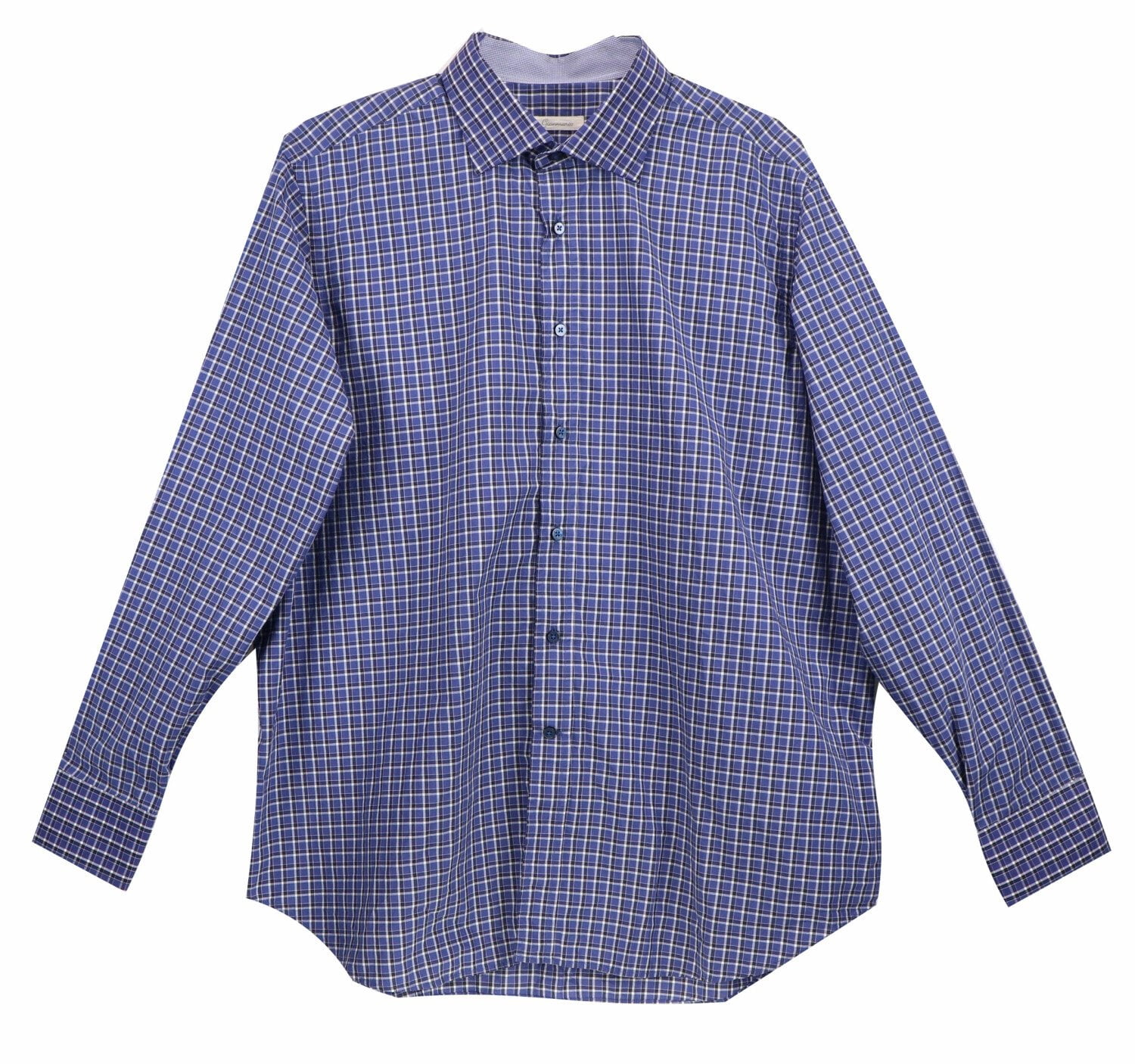 White Checkered Button Down Casual 