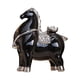thumbnail image 1 of Figura de caballo, escultura de cerámica, decorativa, de lujo, para escritorio. Caballo negro plateado, 1 of 9