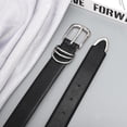 thumbnail image 3 of Women Leather Belt with Gold Buckle Ladies Faux Leather Belt for Jeans Pants, 3 of 7