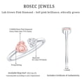 thumbnail image 4 of Rosec Jewels Lab Grown Pink White Diamond Toi Et Moi Heart Promise Ring - 1 Ct - Fancy Pink Color - VVS Grade - Gift For Women, 18K White Gold, US 4.00, 4 of 7