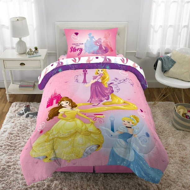 Disney Princess Bed In A Bag Kids Bedding Bundle Set 4 Piece Twin Walmart Com