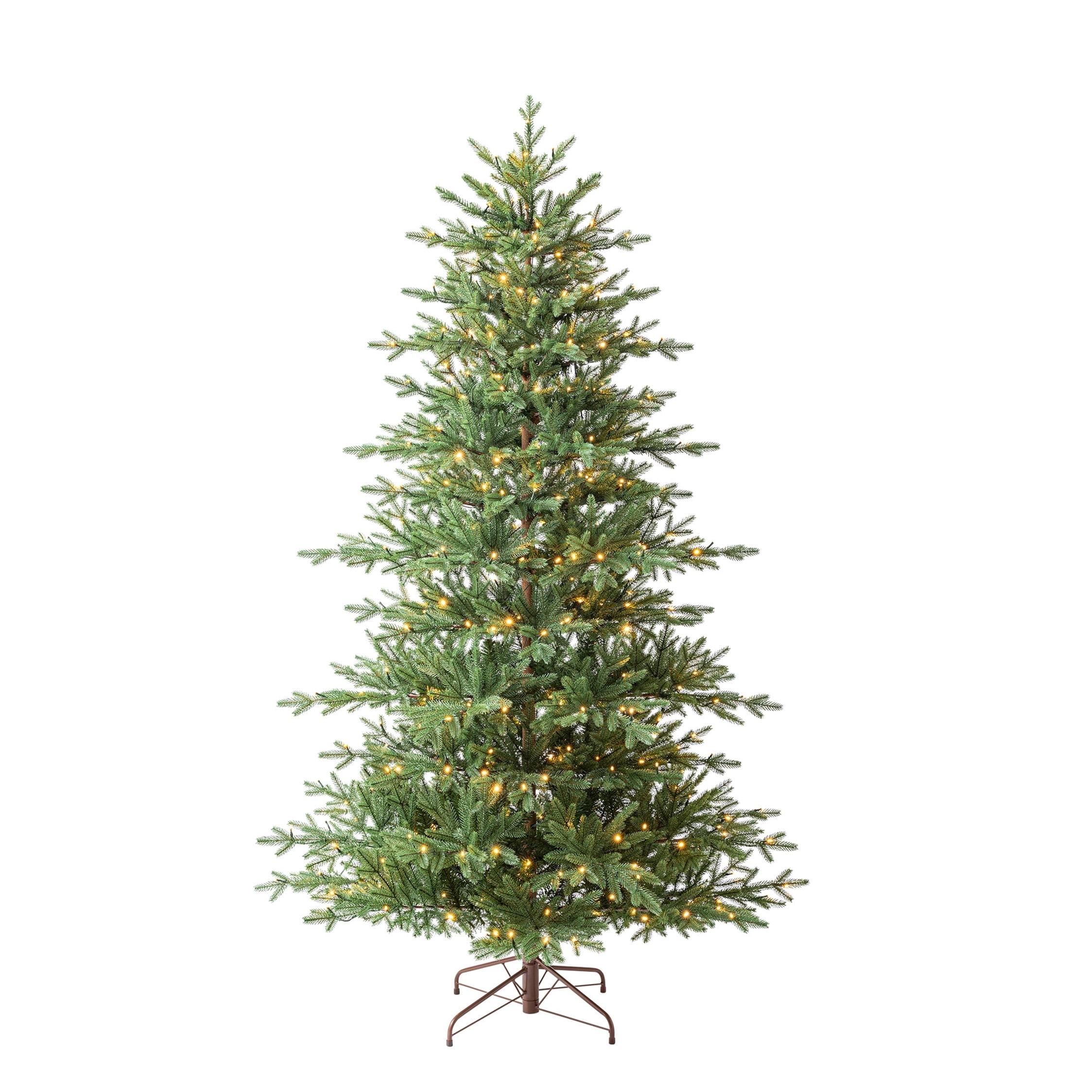7.5' Pre-Lit Greenwich Fir Green Artificial Christmas Tree with LumaDazzle Color-Changing Twinkle LED Lights, Quick Set, and Stand, by Holiday Time