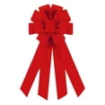 thumbnail image 3 of Large Red Polyester ice silk for Christmas Wreaths Front Door Decor, Pre-Tied Decorative Holiday Bow with Dovetail Tails for Tree Topper Gift Wrapping Xmas Indoor Outdoor, 3 of 7