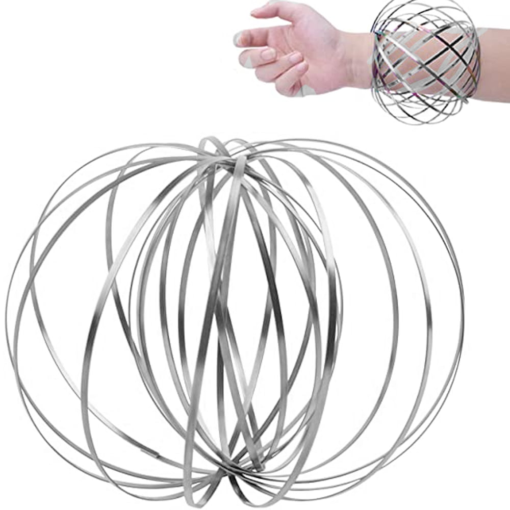 AIRGLOW Stainless Steel Flow Ring Metal Slinky Fidget Bracelet Magic 3D Kinetic 
